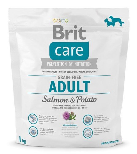 brit care grain free adult salmon & potato 1kg karma dla dorosłych psów z łososiem i ziemniakami