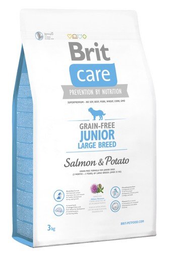 brit care grain free junior large salmon & potato 3kg dla młodych psów dużych ras z łososiem i ziemniakami
