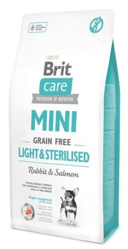 brit care grain free mini light & sterilised 400g karma sucha dla psa