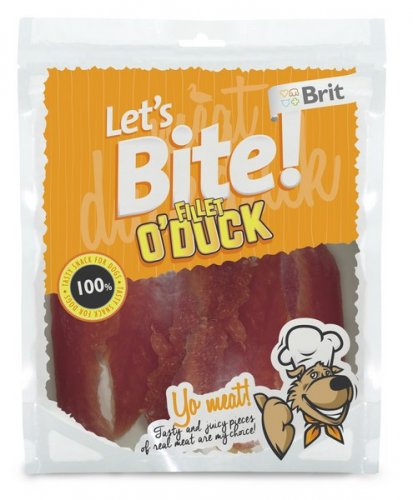 brit care let's bite dog fillet o'duck 400g 