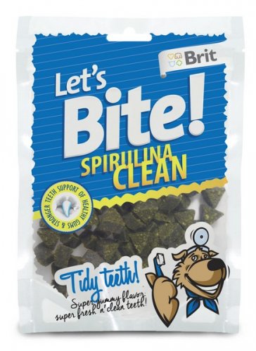 brit care let's bite dog spirulina clean 150g 