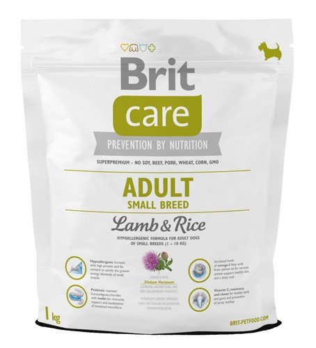 brit care adult small breed lamb & rice 1kg dla dorosłych psów małych ras z jagnięciną