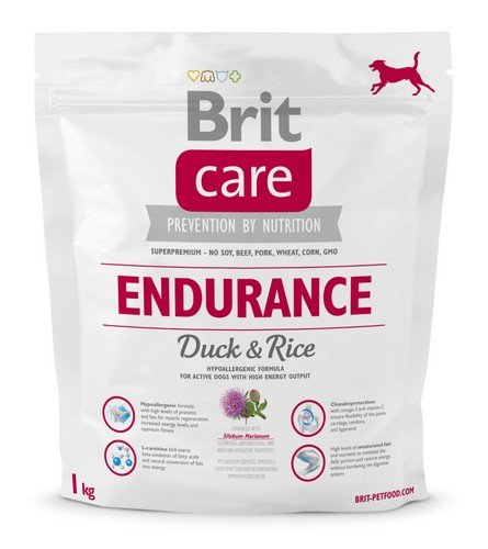 brit care endurance duck & rice 1kg dla aktywnych psów z kaczką i ryżem