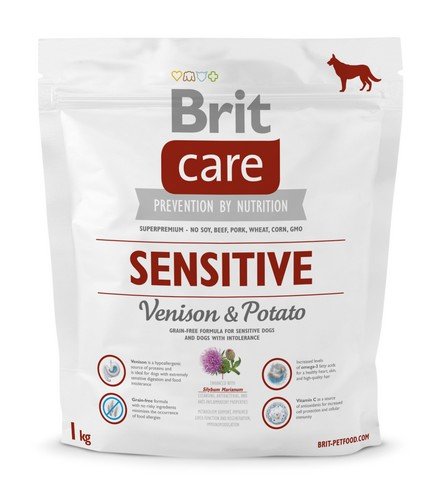 brit care sensitive venison & potato 1kg dla wrażliwych psów z dziczyzną