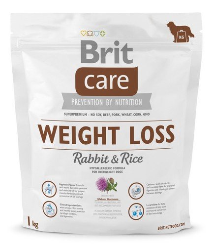 brit care weight loss rabbit & rice 1kg dla dorosłych psów z nadwagą