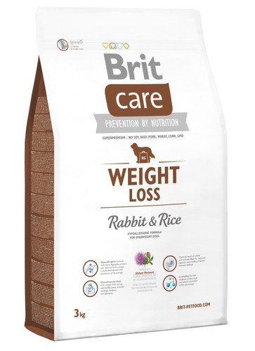 brit care weight loss rabbit & rice 3kg dla dorosłych psów z nadwagą