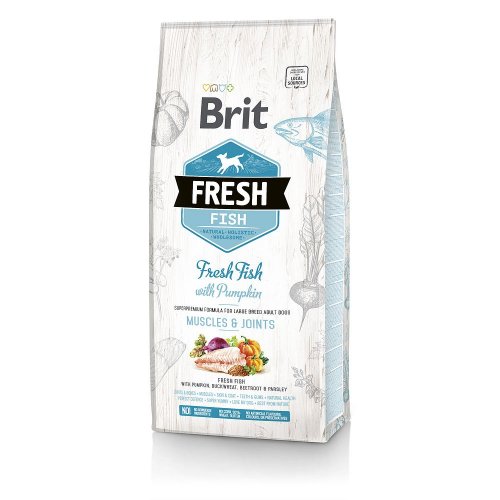 brit fresh adult large muscles & joints fish 12kg dla dużych ras z rybą i dynią