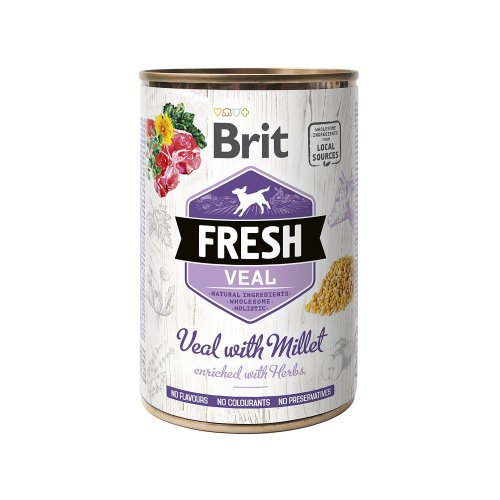 brit fresh veal with millet puszka 400g  zestaw 6szt. cielęcina z prosem