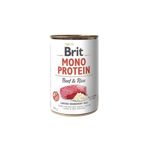 brit mono protein beef & rice puszka 400g  zestaw 6szt. karma mokra wołowina i ryż