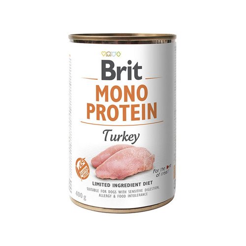 brit mono protein turkey puszka 400g   zestaw 30szt. karma mokra z indykiem