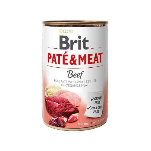 brit pate&meat beef puszka 400g  zestaw 12szt. karma mokra z wołowiną