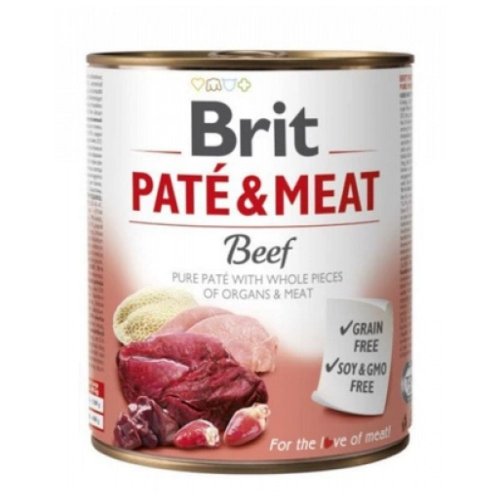 brit pate&meat beef puszka 800g  zestaw 24szt. karma mokra z wołowiną