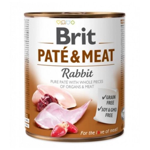 brit pate&meat rabbit puszka 800g  zestaw 6szt. karma mokra z królikiem