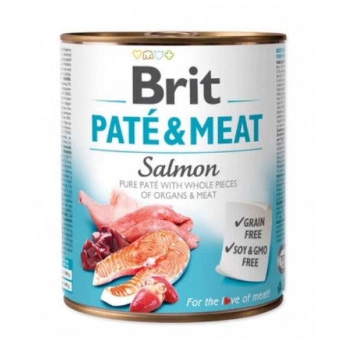 brit pate&meat salmon puszka 800g  zestaw 12szt. karma mokra z łososiem
