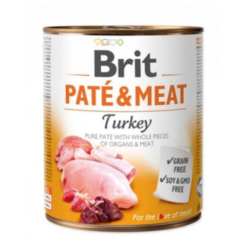 brit pate&meat turkey puszka 800g  zestaw 6szt. karma mokra z indykiem