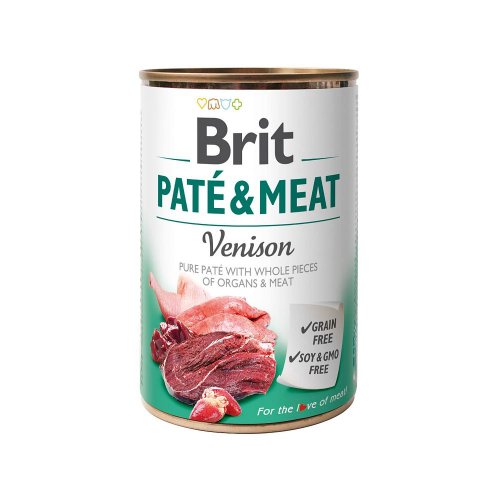 brit pate&meat venison puszka 400g  zestaw 6szt. karma mokra z dziczyzną