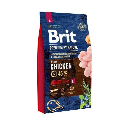 brit premium by nature adult l large 15kg dla dorosłych psów dużych ras