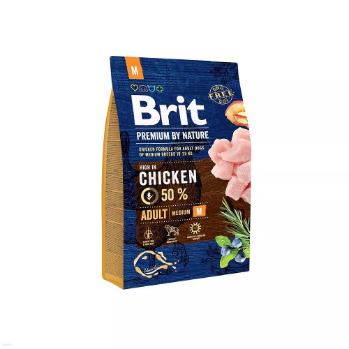 brit premium by nature adult m medium 3kg dla średnich ras