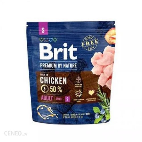 brit premium by nature adult s small 1kg dla małych ras