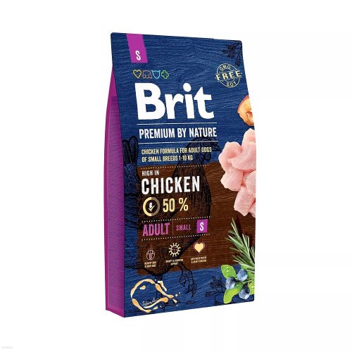 brit premium by nature adult s small 8kg dla małych ras