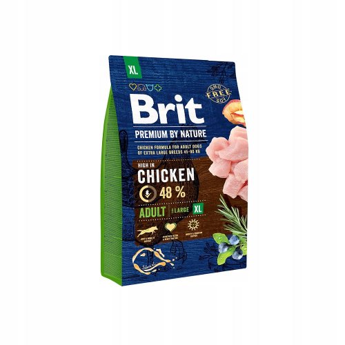 brit premium by nature adult xl extra large 3kg dla bardzo dużych ras (45-90kg)