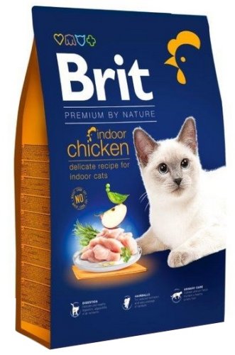 brit premium by nature cat indoor chicken 800g karma sucha dla kota