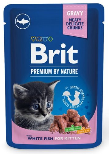 brit premium by nature cat kitten white fish sos saszetka 100g karma mokra dla kota