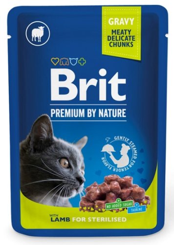 brit premium by nature cat sterilised lamb sos saszetka 100g karma mokra dla kota
