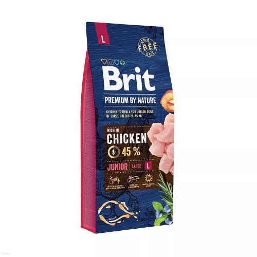 brit premium by nature junior l large 15kg dla szczeniąt dużych ras