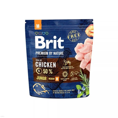 brit premium by nature junior m medium 1kg dla szczeniąt średnich ras