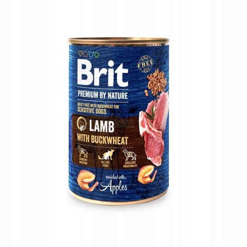 brit premium by nature lamb & buckwheat puszka 400g jagnięcina i gryka