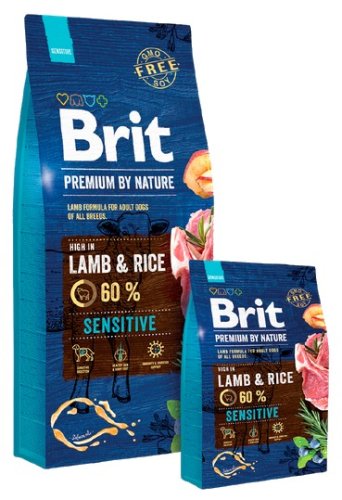 brit premium by nature sensitive lamb 8kg karma sucha dla psa
