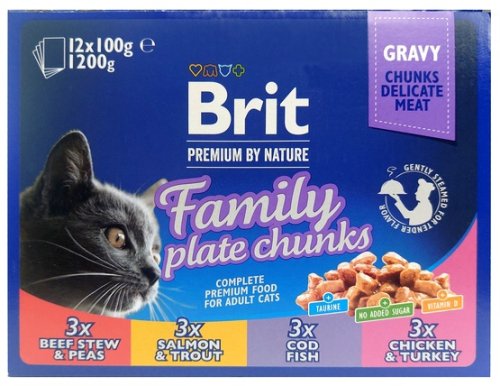 brit premium cat adult multipack saszetki 12x100g karma mokra dla kota