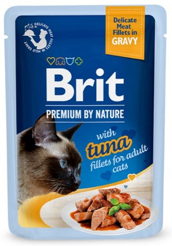 brit premium cat fillets with tuna sos saszetka 85g karma mokra dla kota