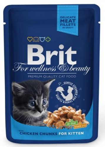 brit premium cat kitten kurczak saszetka 100g karma mokra dla kociąt