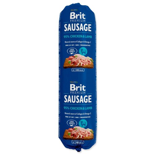 brit sausage chicken & lamb 800g  zestaw 6szt. kiełbasa, baton dla psa z kurczakiem i jagnięciną