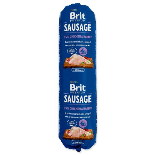 brit sausage chicken & rabbit 800g  zestaw 24szt. kiełbasa, baton dla psa z kurczakiem i królikiem