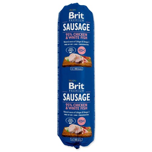 brit sausage chicken & white fish 800g kiełbasa, baton dla psa z kurczakiem i rybą