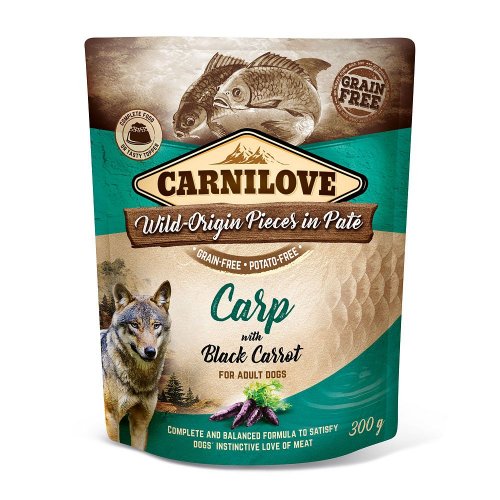 carnilove carp & black carrot 300g szaszetka karp z czarną marchwią, karma mokra