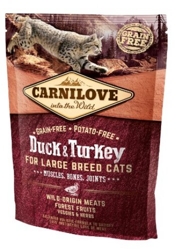 carnilove cat duck & turkey for large breed 400g  zestaw 2szt. karma dla kotów dużych ras z kaczką i indykiem