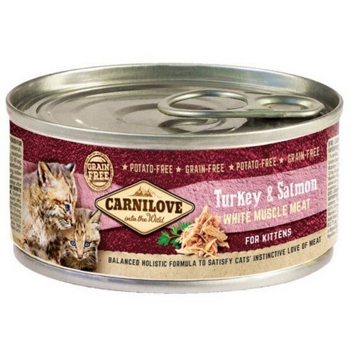 carnilove cat kittens turkey & salmon 100g puszka karma mokra dla kociąt z indykiem i łososiem