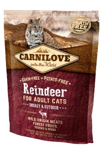 carnilove cat reindeer energy & outdoor 400g dla dorosłych aktywnych kotów z reniferem