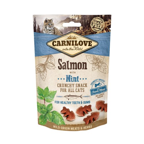carnilove cat snack fresh crunchy salmon mint 50g przekąska dla kota łosoś z miętą