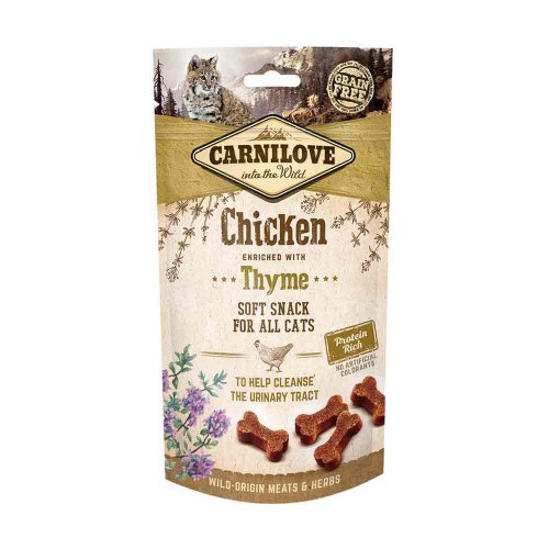 carnilove cat snack fresh soft chicken thyme 50g półmokra, miękka przekąska z kurczakiem i tymiankiem