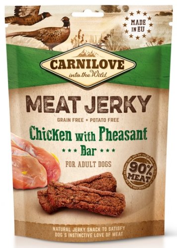 carnilove dog jerky chicken with pheasant bar 100g kurczak i bażant