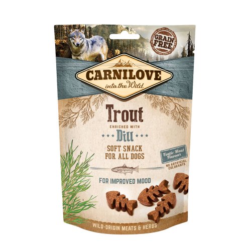 carnilove dog snack fresh soft trout dill 200g miękka przekąska z pstrągiem i koprem