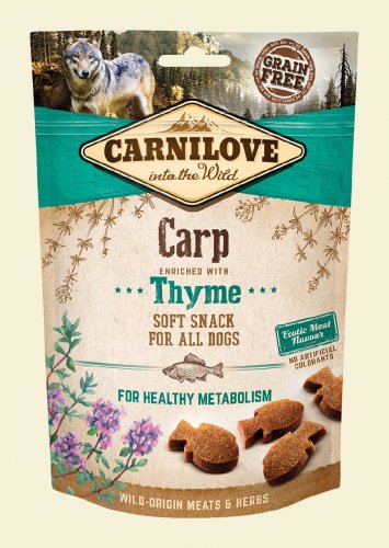 carnilove dog snack snack carp & thyme 200g  miękka przekąska z  karpiem i tymiankiem 