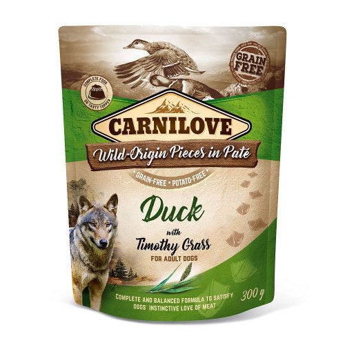 carnilove duck & timothy grass 300g saszetka kaczka z tymotką łąkową, karma mokra