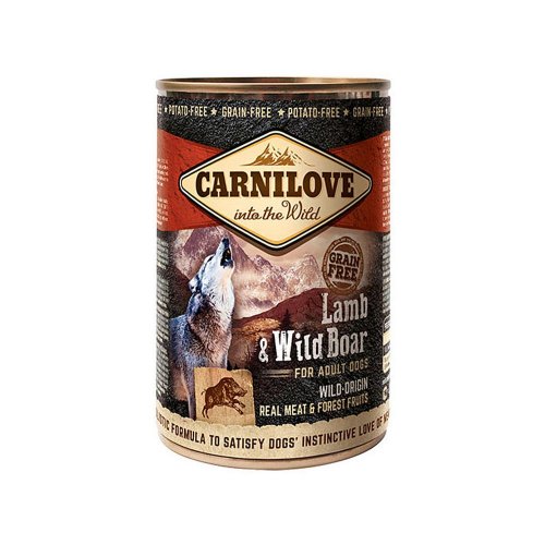 carnilove wild meat lamb & wild boar 400g puszka  karma mokra z jagnięciną i dzikiem, bez zbóż i wypełniaczy