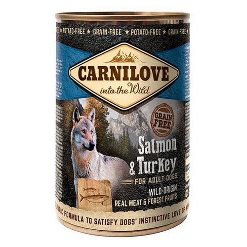 carnilove wild meat salmon & turkey 400g puszka  zestaw 30szt. karma mokra z łososiem i indykiem, bez zbóż i wypełniaczy